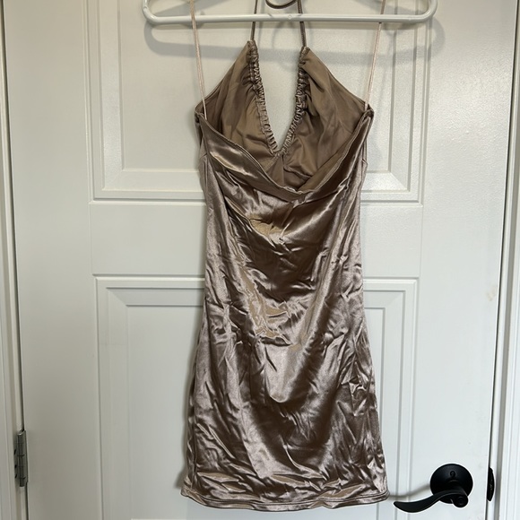 Garage Champagne Gold Mini Dress - Picture 2 of 3